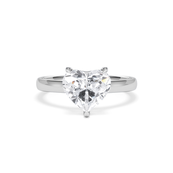 Amora Heart 2.00ct Lab Diamond Engagement Ring F/VS Set in 18K White Gold - 360 View