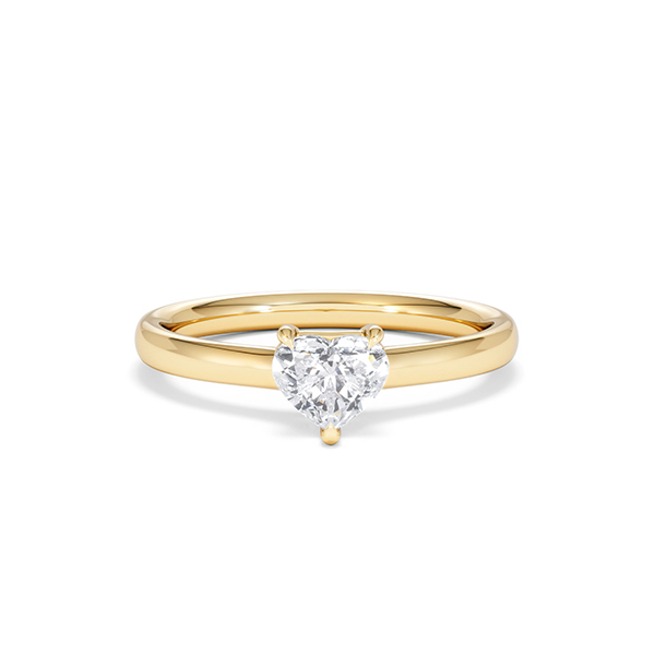 Amora Heart 0.50ct Diamond Engagement Ring F/VS Set in 18K Gold - 360 View