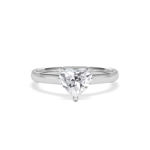 Amora Heart 1.07ct Hidden Halo Diamond Engagement Ring F/VS Set in 18K White Gold - 360 View