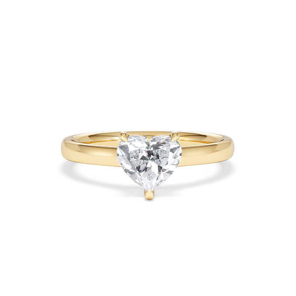 Amora Heart 1.07ct Hidden Halo Diamond Engagement Ring F/VS Set in 18K Gold - 360 View