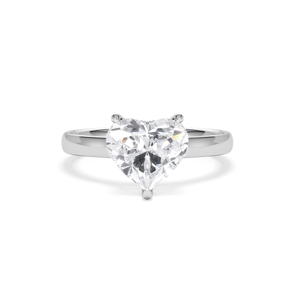 Amora Heart 2.09ct Hidden Halo Lab Diamond Engagement Ring F/VS Set in 18K White Gold - 360 View