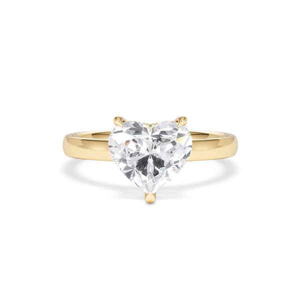 Amora Heart 2.09ct Hidden Halo Lab Diamond Engagement Ring F/VS Set in 18K Gold - 360 View