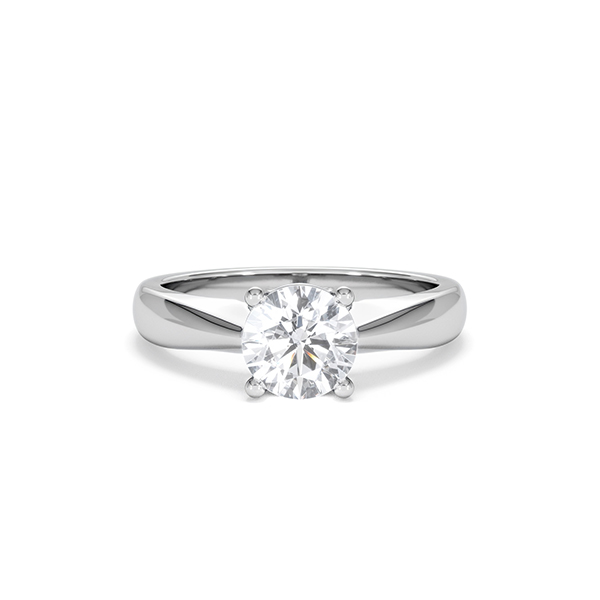 Naomi Round Cut Lab Diamond Engagement Ring 1.00ct H/SI in 9k White Gold - 360 View