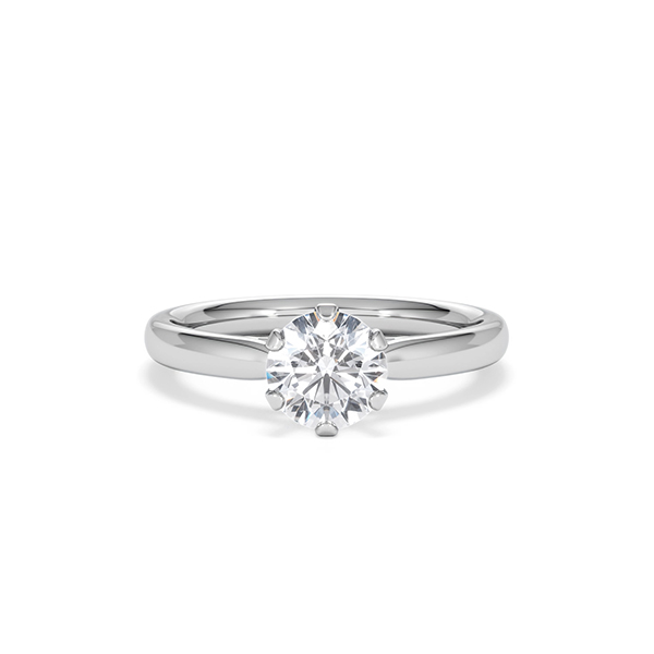 Certified 1.00CT Chloe Low 18K White Gold Engagement Ring H/SI - 360 View