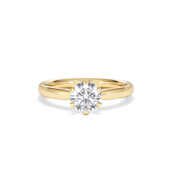 Certified 1.00CT Chloe Low 18K Gold Engagement Ring H/SI - 360 View