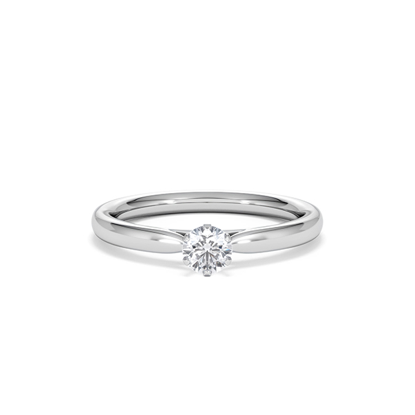 Certified Low Set Chloe Platinum Diamond Engagement Ring 0.25CT H/SI - 360 View