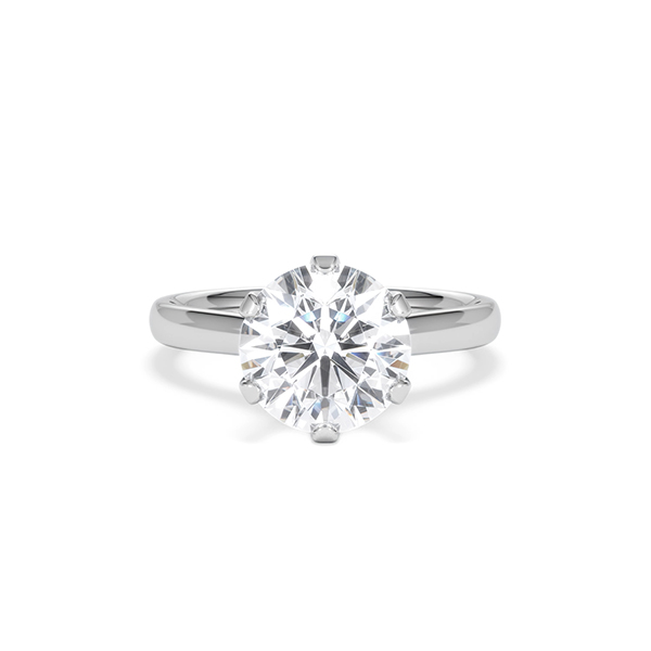 Low Set Chloe 3.00ct Lab Diamond Round Cut Engagement Ring in Platinum G/VS1 - 360 View