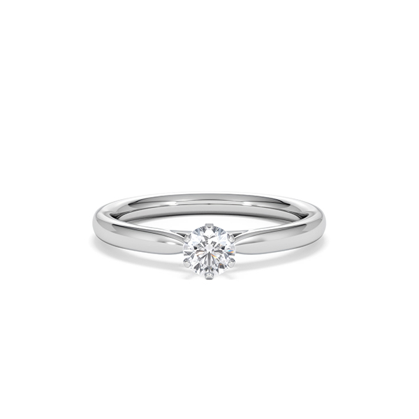 Certified Low Set Chloe Platinum Diamond Engagement Ring 0.33CT H/SI - 360 View