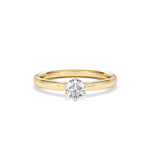 Certified 0.50CT Chloe Low 18K Gold Engagement Ring H/SI - 360 View