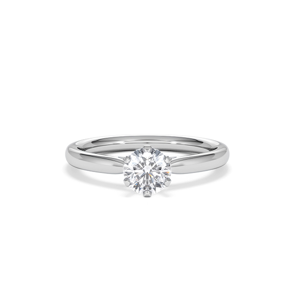 Certified 0.70CT Chloe Low 18K White Gold Engagement Ring H/SI - 360 View