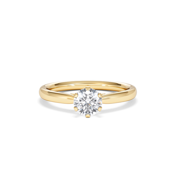 Certified 0.70CT Chloe Low 18K Gold Engagement Ring G/VS - 360 View