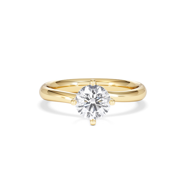 Certified 1.00CT Lily 18K Gold Engagement Ring H/SI - 360 View