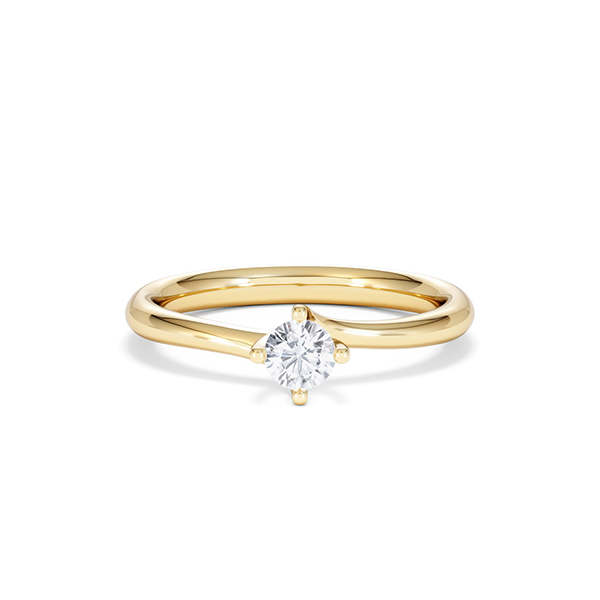 Certified Lily 18K Gold Diamond Engagement Ring 0.25CT H/SI - 360 View