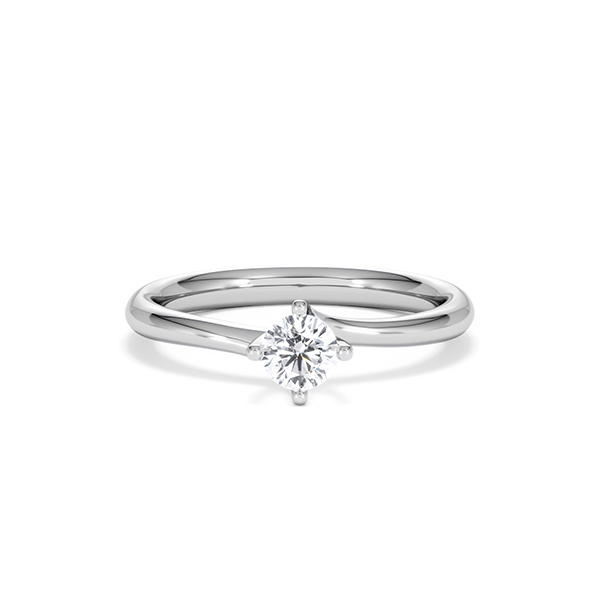 Certified Lily 18K White Gold Diamond Engagement Ring 0.33CT H/SI - 360 View