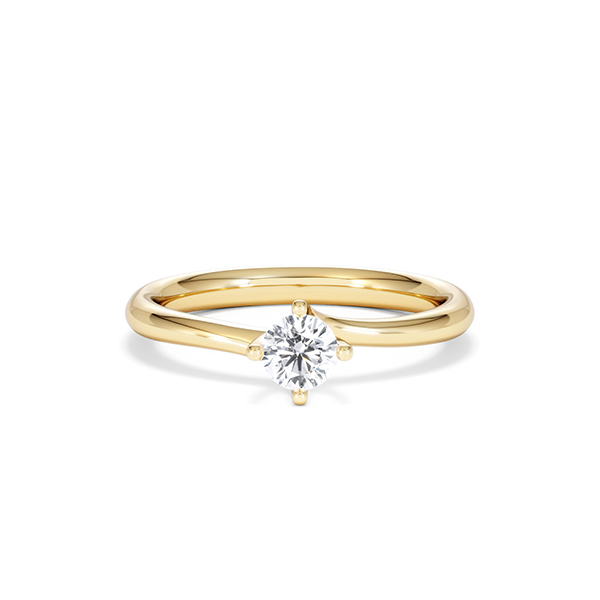 Certified Lily 18K Gold Diamond Engagement Ring 0.33CT H/SI - 360 View