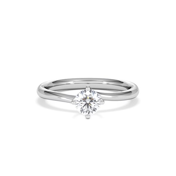 Engagement Ring Certified 0.50CT Lily 18K White Gold H/SI - 360 View