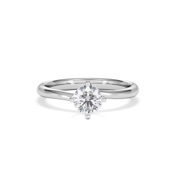 Certified 0.70CT Lily Platinum Engagement Ring H/SI - 360 View