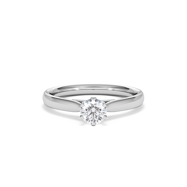 Certified 0.50CT Chloe High 18K White Gold Engagement Ring H/SI - 360 View