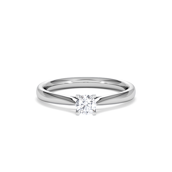 Certified Grace 18K White Gold Diamond Engagement Ring 0.25CT G/VS - 360 View