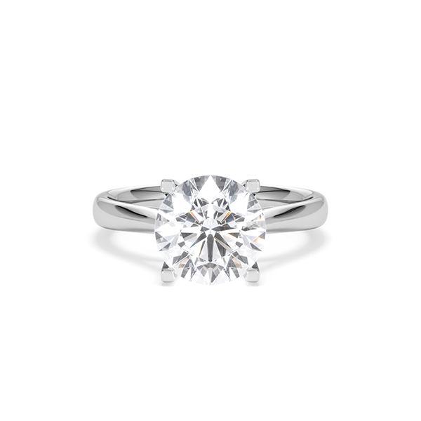 Grace 3.00ct Lab Diamond Round Cut Engagement Ring in 18K White Gold G/VS1 - 360 View