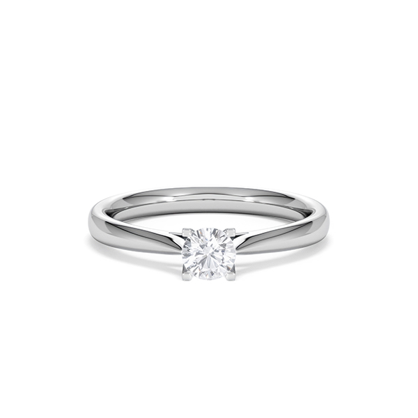 Certified Grace 18K White Gold Diamond Engagement Ring 0.33CT H/SI - 360 View