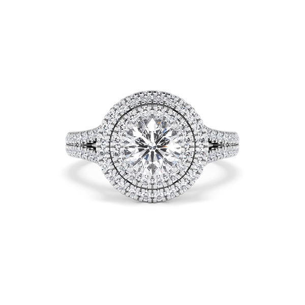 Camilla GIA Diamond Halo Engagement Ring in Platinum 2.15ct G/VS - 360 View