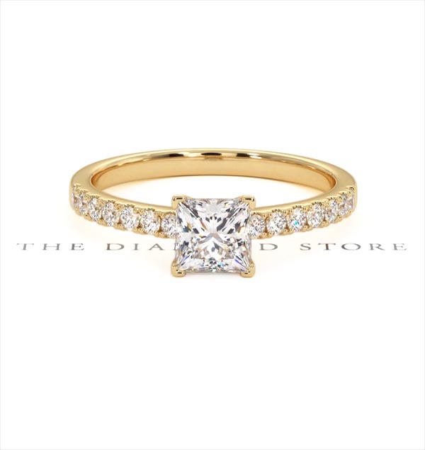 Katerina GIA Princess Diamond Engagement Ring 18K Gold 1.15ct G/VS2 - 360 View