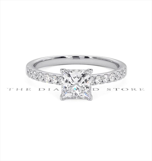 Katerina GIA Princess Diamond Engagement Ring 18KW Gold 1.50ct G/VS1 - 360 View