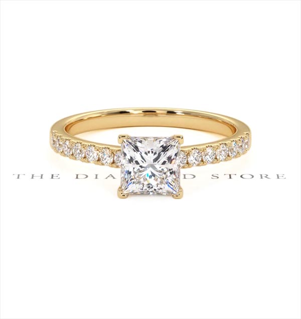Katerina GIA Princess Diamond Engagement Ring 18K Gold 1.50ct G/SI2 - 360 View