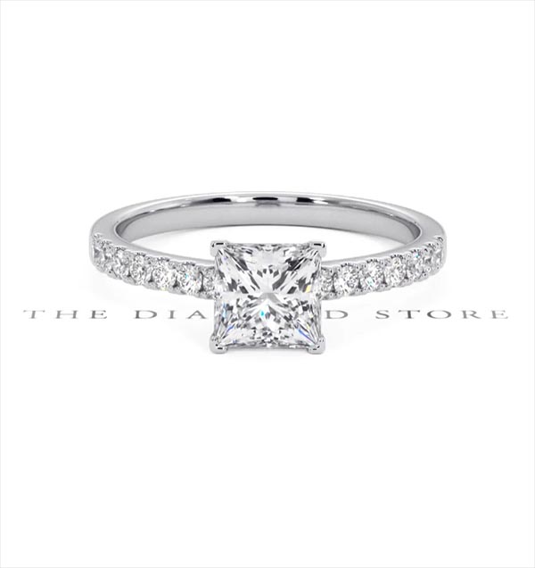 Katerina GIA Princess Diamond Engagement Ring 18KW Gold 1.55ct G/SI1 - 360 View