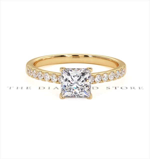 2.10ct Katerina Lab Princess Diamond Engagement Ring 18K Gold F/VS1 - 360 View