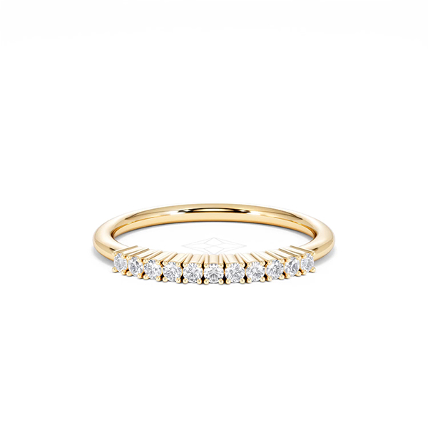 Twilight Lab Diamond Half Eternity Ring – 0.15ct in 18K Gold Vermeil - 360 View