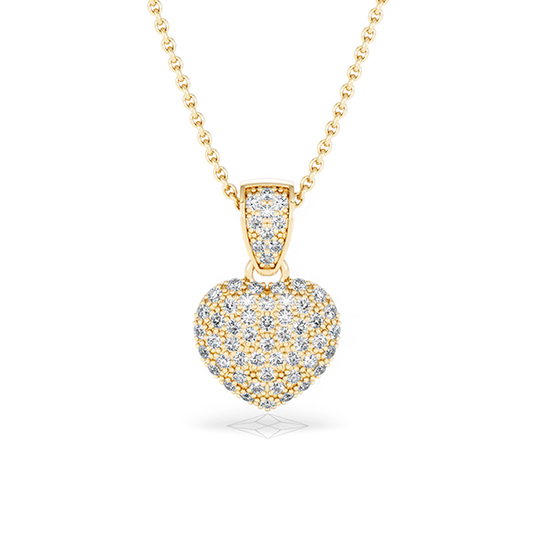 Heart Lab Diamond Necklace 0.50ct in 18K Gold Vermeil - 360 View