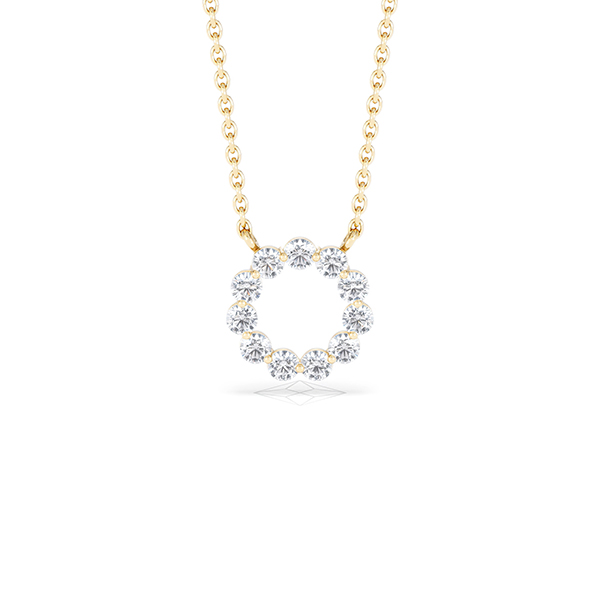 Lab Diamond Eternal Glow Circles Necklace 0.25ct in 18K Gold Vermeil - 360 View