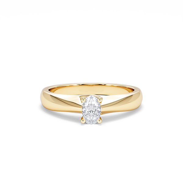 Naomi Oval Cut Lab Diamond Engagement Ring 0.33ct H/SI in 18k Gold Vermeil - 360 View