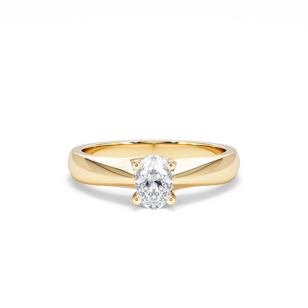 Naomi Oval Cut Lab Diamond Engagement Ring 0.50ct H/SI in 18k Gold Vermeil - 360 View