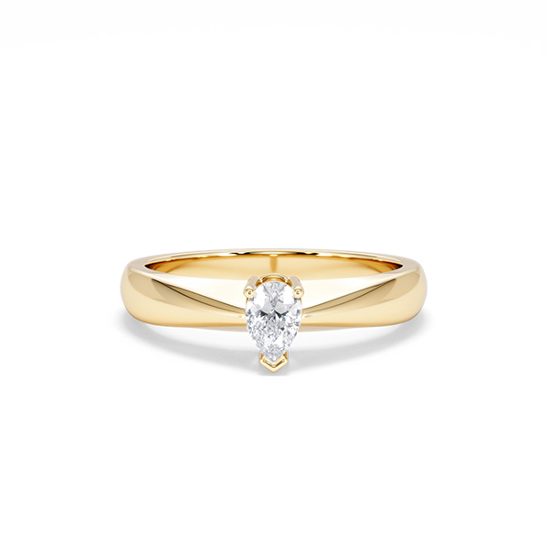 Naomi Pear Cut Lab Diamond Engagement Ring 0.33ct H/SI in 18k Gold Vermeil - 360 View