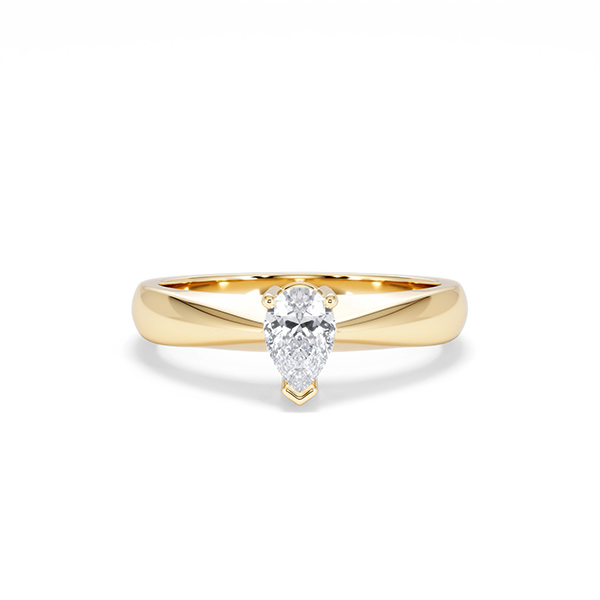 Naomi Pear Cut Lab Diamond Engagement Ring 0.50ct H/SI in 18k Gold Vermeil - 360 View