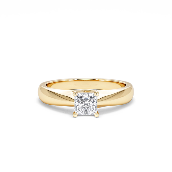 Naomi Princess Cut Lab Diamond Engagement Ring 0.50ct H/SI in 18k Gold Vermeil - 360 View