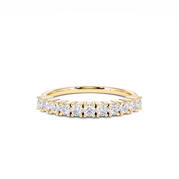 Lab Diamond Half Eternity Ring 0.50ct H/SI in 18K Gold Vermeil - 360 View