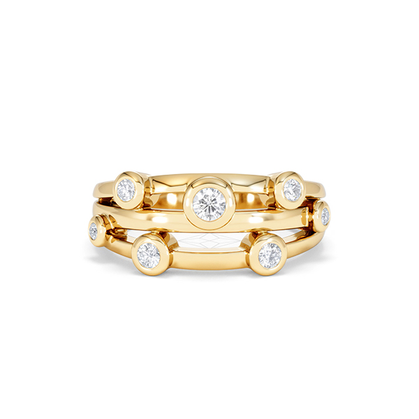 Lab Diamond Rain Drop Ring 0.25ct in 18K Gold Vermeil - 360 View