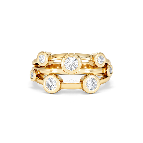 Lab Diamond Rain Drop Ring 0.50ct in 18K Gold Vermeil - 360 View