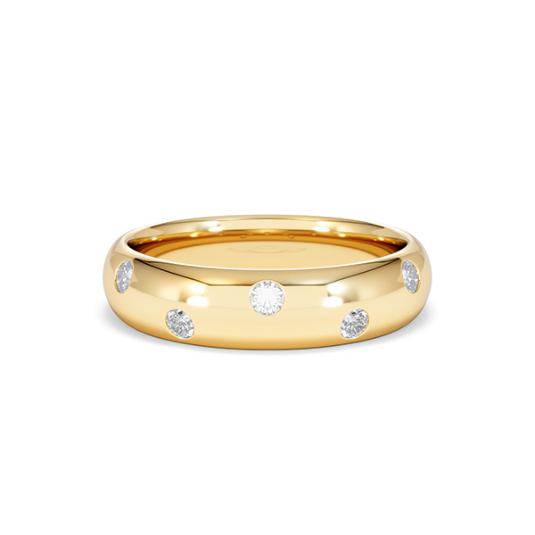 Invisible Set Lab Diamond Ring 0.26ct Set in 18K Gold Vemeil - 360 View