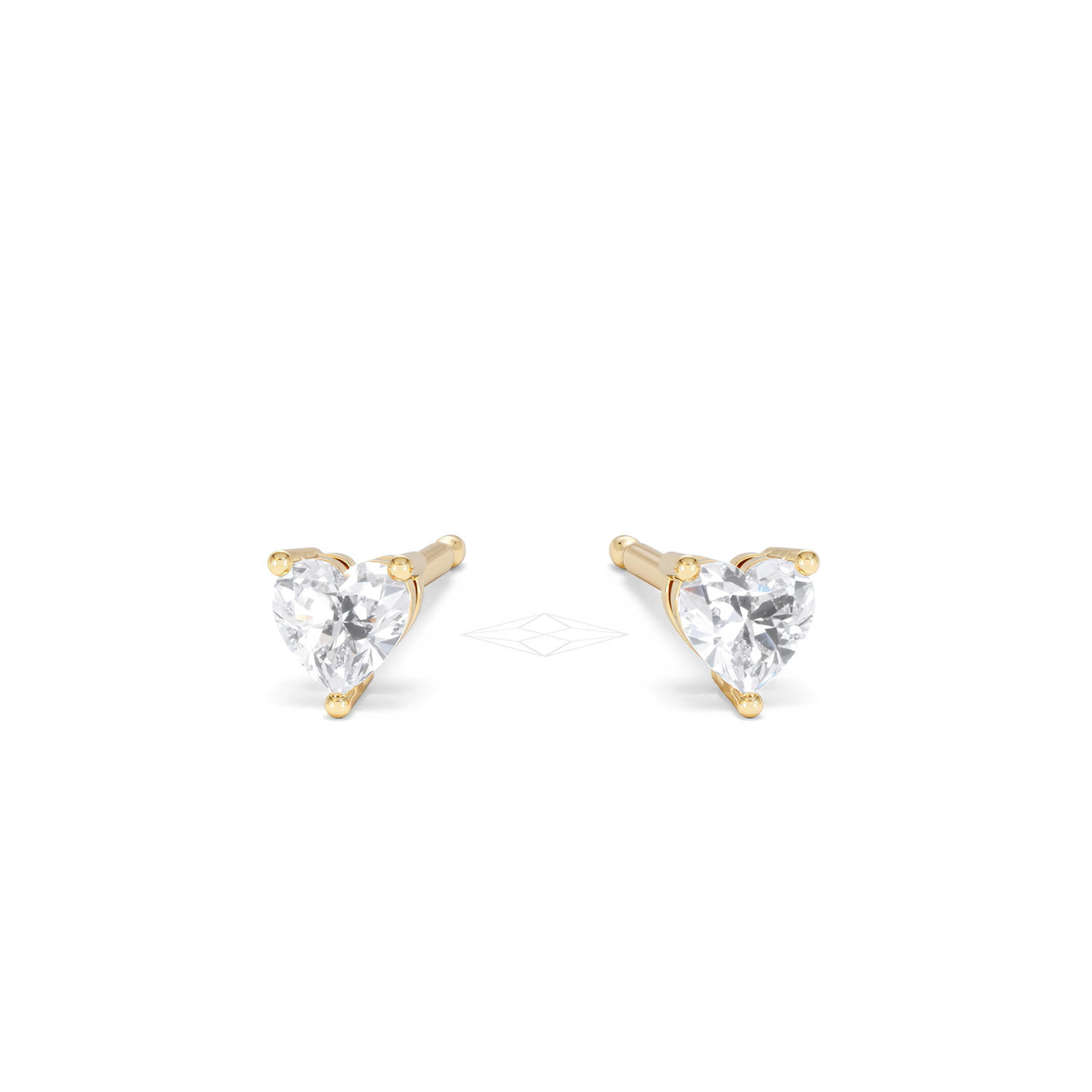 Naomi Heart Cut Lab Diamond Stud Earrings 0.30ct H/SI in 18k Gold Vermeil - 360 View