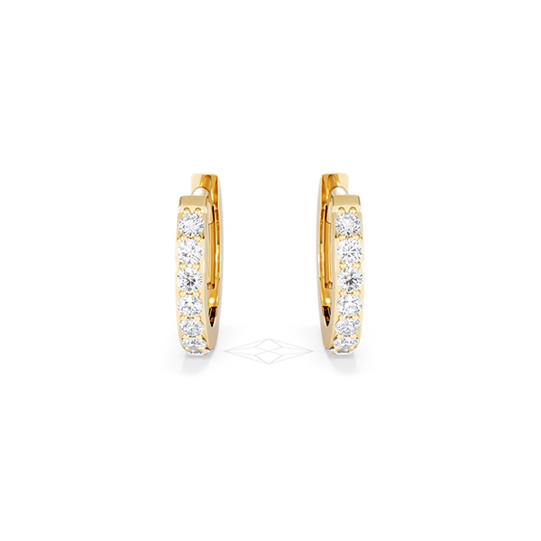 Pave Line Huggie Lab Diamond Earrings 0.18ct in 18K Gold Vermeil - 360 View