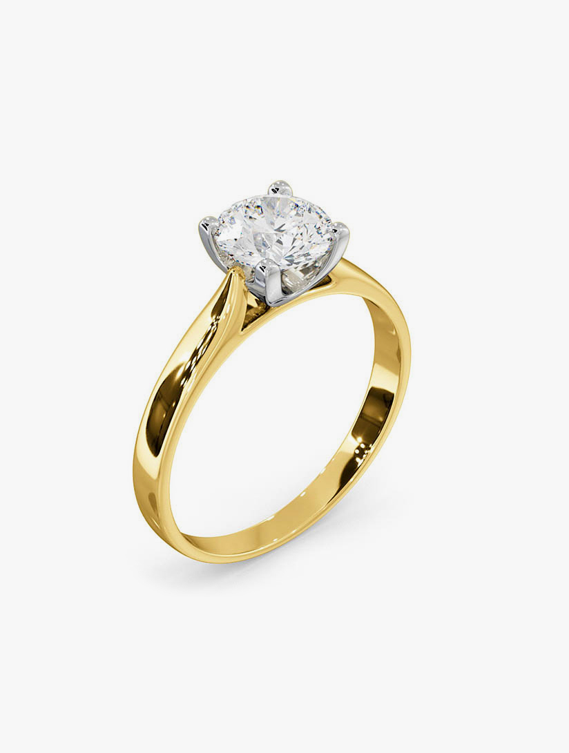 18ct Yellow Gold Round Brilliant Openset 3 Stone Engagement Ring - PRS0655  - Steven Stone
