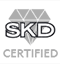 Sidestone Engagement Ring Elina 0.90ct SI Emerald Cut Diamonds 18KW - SKD Certificate