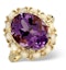 Amethyst 12 x 10mm And Opal 9K Gold Ring - image 1
