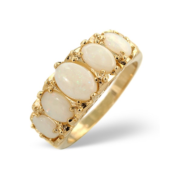 Opal 1.29CT 9K Yellow Gold Ring - Image 1