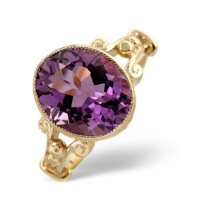 Amethyst 4.15ct 9K Gold Ring SIZES AVAILABLE J M.5 N O
